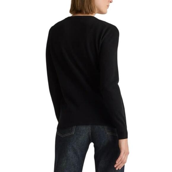 EUC Quince Mongolian Cashmere Button Up Cardigan Sweater Black Small 4637 - Picture 2 of 9